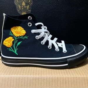 Embroidered high top converse all star